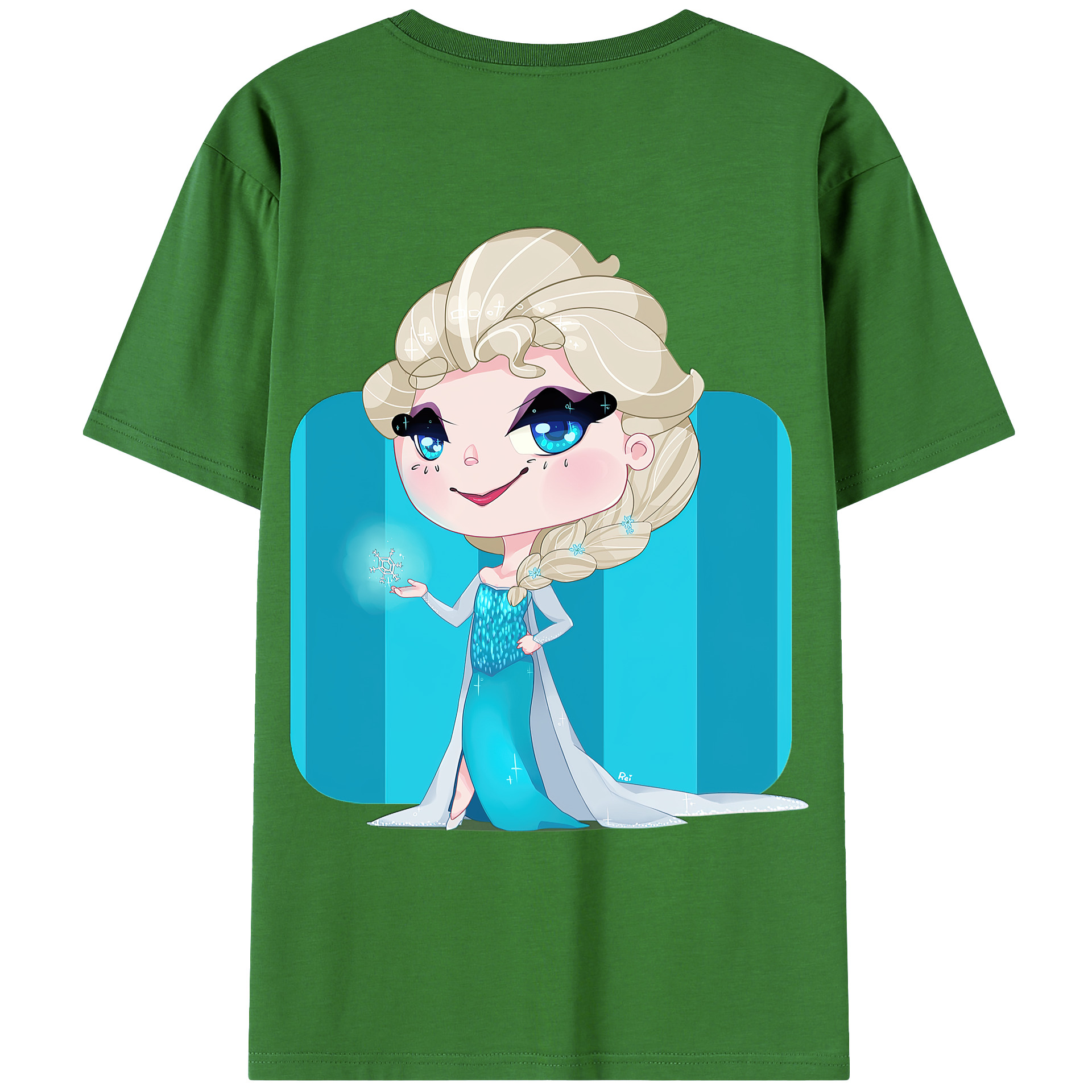 （画像用） アナと雪の女王 アンナ エルサ Frozen Anna Elsa レディース半袖Tシャツ(バックプリント)